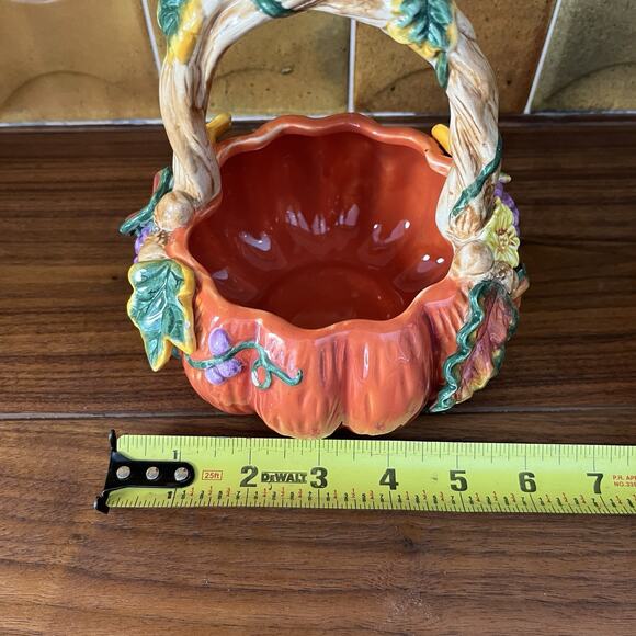 Autumn Accents Pumpkin Candy Bowl Centerpiece Planter Halloween Thanksgiving2003 - Picture 9 of 9